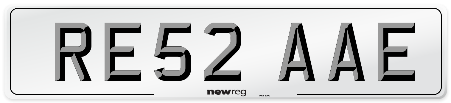 RE52 AAE Number Plate from New Reg